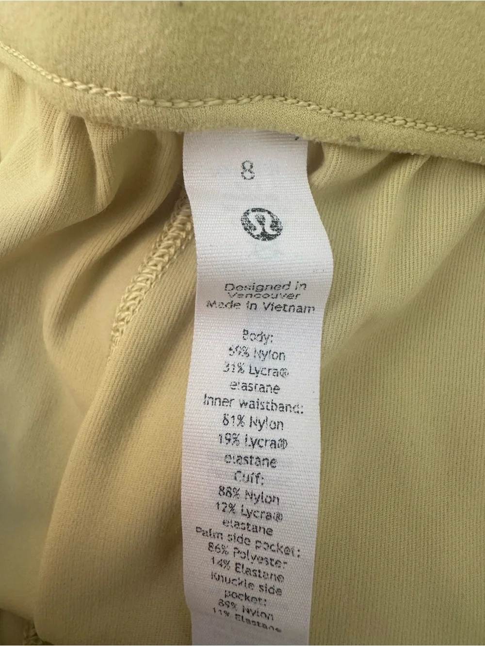 lululemon athletica Pale Yellow Elastic Ruffle Waist Joggers